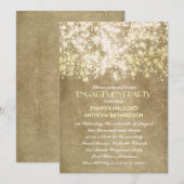 String Lights Rustieke verlovingsfeest Kaart (Voorkant / Achterkant)