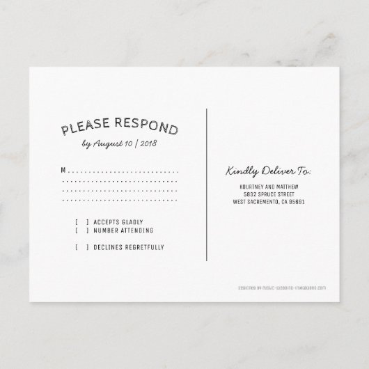 String Lights rustieke wijngaard zonnebloem RSVP Uitnodiging Briefkaart (Achterkant)