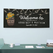 String Lights Rustieke Zonnebloem Bruiloft Banner (Beurs)