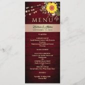 String Lights Rustieke Zonnebloem Huwelijk Menu (Voorkant)