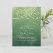 String Lights Sage Green Bruids Brunch Kaart (Staand voorkant)