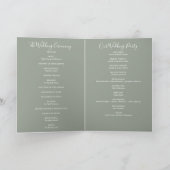String Lights Sage Groen Elegant Script Bruiloft Programma (Binnen)