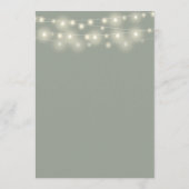 String Lights Sage Groene Bloemen Bruiloft Menu (Achterkant)