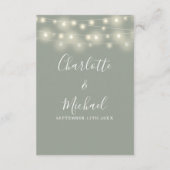 String Lights Sage Groene Bruiloft Details Informatiekaartje (Achterkant)