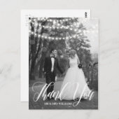 String Lights Script Trouwfoto Dank u Briefkaart (Voorkant / Achterkant)
