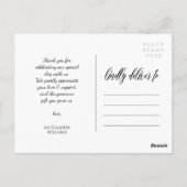 String Lights Script Trouwfoto Dank u Briefkaart (Achterkant)