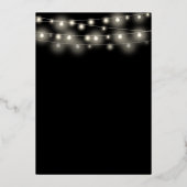 String Lights Script Weduwen Black en Gold Folie Uitnodiging (Achterkant)