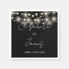 String Lights Script Zwart-wit bruiloft Servet