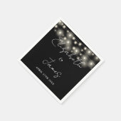 String Lights Script Zwart-wit bruiloft Servet (Hoek)