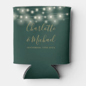 String Lights Signature Script Groen Goud Bruiloft Blikjeskoeler (Voorkant)
