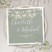 String Lights Signature Script Sage Green Wedding Servet