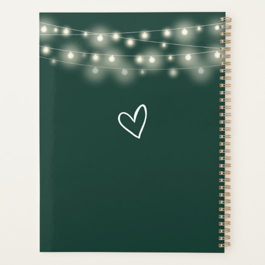 String Lights Signature Script Smaragd Bruiloft Planner (Achterkant)