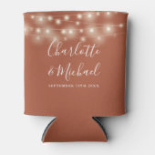 String Lights Signature Script Terracotta Bruiloft Blikjeskoeler (Voorkant)