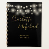 String Lights Signature Script Zwart Goud Bruiloft Planner (Voorkant)