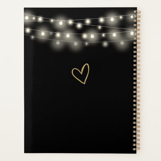 String Lights Signature Script Zwart Goud Bruiloft Planner (Achterkant)