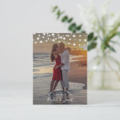 String Lights Sla de datum op Full-Photo Card Briefkaart (Staand voorkant)