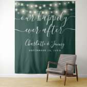 String Lights Smaragd Groen Bruiloft Foto Achtergr Wandkleed (In situ)