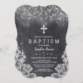 String Lights Sneeuwvlokken Krijt Doop Kaart (Voorkant / Achterkant)