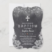 String Lights Sneeuwvlokken Krijt Doop Kaart (Voorkant)