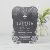 String Lights Sneeuwvlokken Krijt Doop Kaart (Staand voorkant)