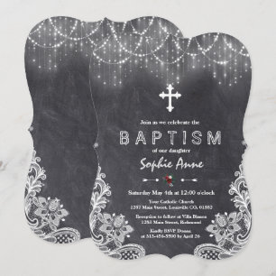 String Lights Sneeuwvlokken Krijt Doop Kaart