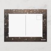 String Lights & Snow | Rustige kerstfoto met hout Briefkaart (Achterkant)