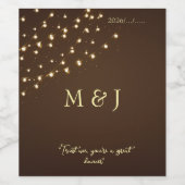 String Lights & Sparkles Funny Wedding Wijn Etiket (Enkel label)
