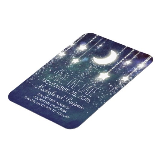 String Lights Sterren en Maan Opslaan De Datum Magneet (Linkerzijde)