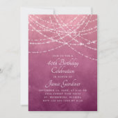 String Lights Stoffig Roos Roze Verjaardag Kaart (Voorkant)