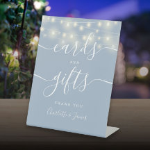 String Lights Stoffige Blauwe Script Kaarten en ge
