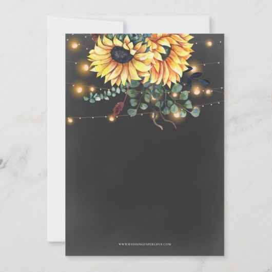 String Lights Sunflower I DO BBQ Couples Shower Kaart (Achterkant)