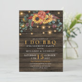 String Lights Sunflower I DO BBQ Couples Shower Kaart (Staand voorkant)