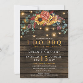 String Lights Sunflower I DO BBQ Couples Shower Kaart