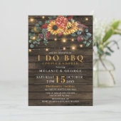 String Lights Sunflower I DO BBQ Couples Shower Kaart (Staand voorkant)