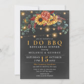 String Lights Sunflower I DO BBQ Rehearsal Dinner Kaart (Voorkant)