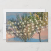 String Lights Sunset Beach Bruiloft Kaart (Achterkant)