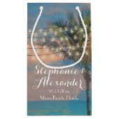 String Lights Sunset Beach Bruiloft Klein Cadeauzakje (Achterkant)