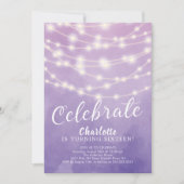 String Lights Sweet 16th Birthday Invitation Kaart (Voorkant)