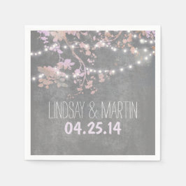 String Lights takken rustieke tuin bruiloft Servetten