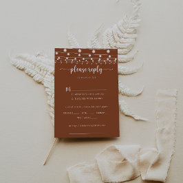 String Lights Terracotta Bruiloft Menu Keuze RSVP