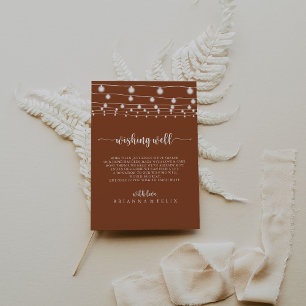String Lights Terracotta Bruiloft Wishing Well Informatiekaartje
