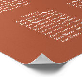 String Lights Terracotta Bruiloft Zitplaatsen Graf Poster (Hoek)