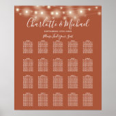 String Lights Terracotta Bruiloft Zitplaatsen Graf Poster (Voorkant)