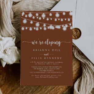String Lights Terracotta Elopement Receptie Kaart