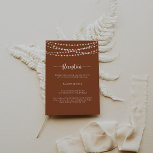 String Lights Terracotta Huwelijksreceptie Informatiekaartje