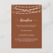 String Lights Terracotta Huwelijksreceptie Informatiekaartje (Voorkant)