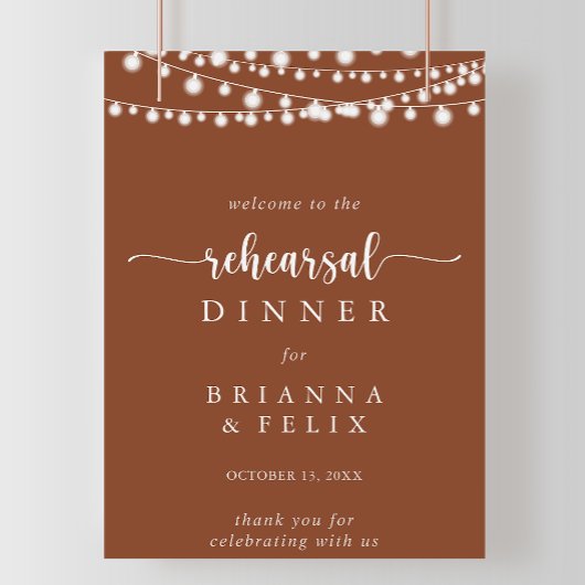 String Lights Terracotta repetitie diner welkom Poster