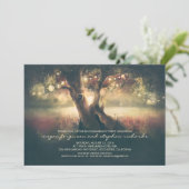 String Lights Tree - Carved Heart Engagement Party Kaart (Staand voorkant)