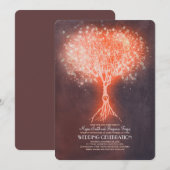 String Lights Tree Dromerige Rustieke Huwelijksuit Kaart (Voorkant / Achterkant)