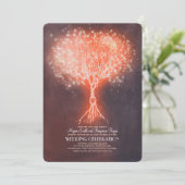 String Lights Tree Dromerige Rustieke Huwelijksuit Kaart (Staand voorkant)